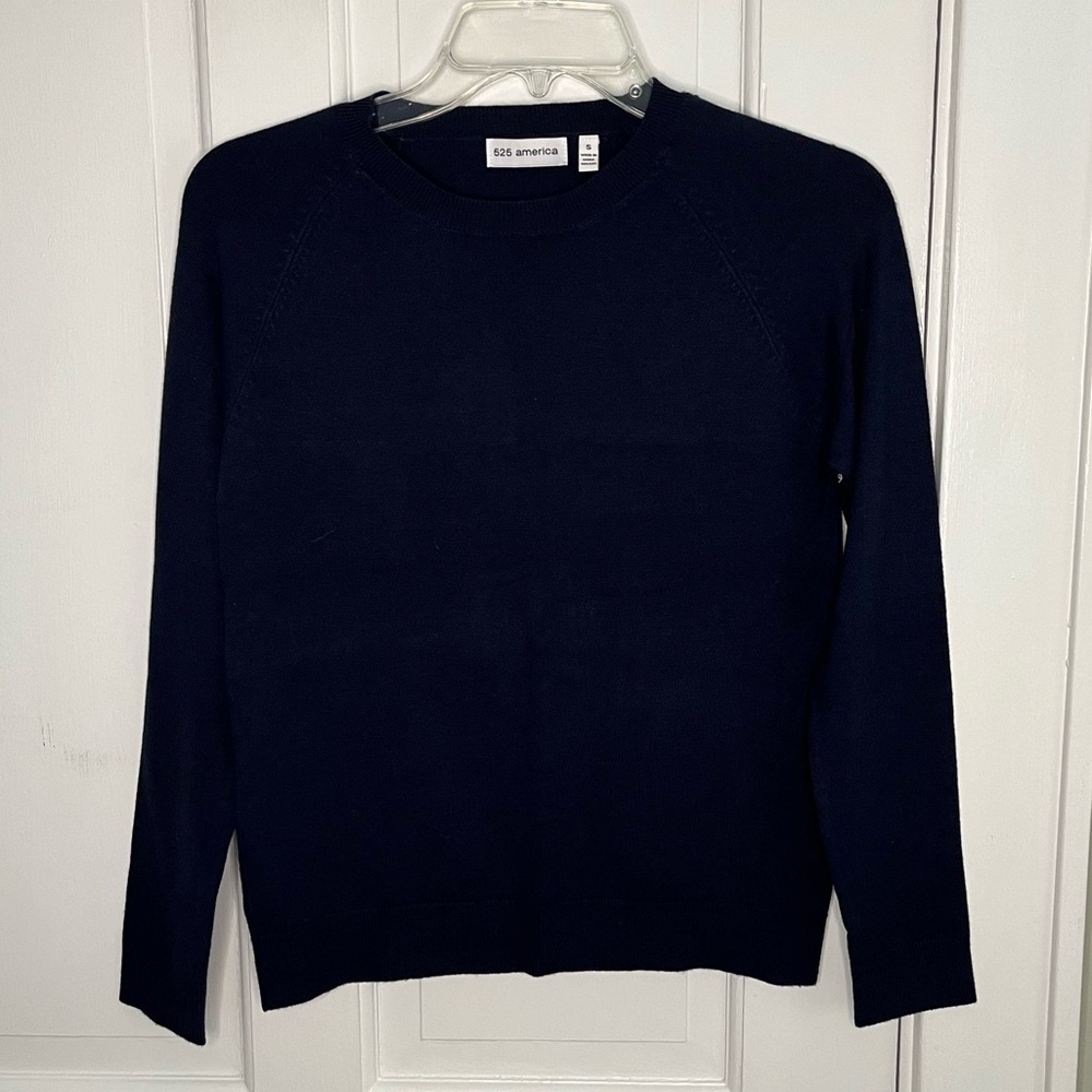 525 America Navy Crewneck Sweater Womens Size Small New Minimalist Closet Staple
